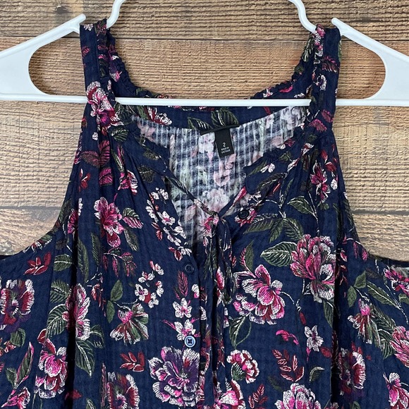 Torrid Crinkle Gauze Cold Shoulder Tie-Front Top Floral Size 2 2X - Picture 2 of 11